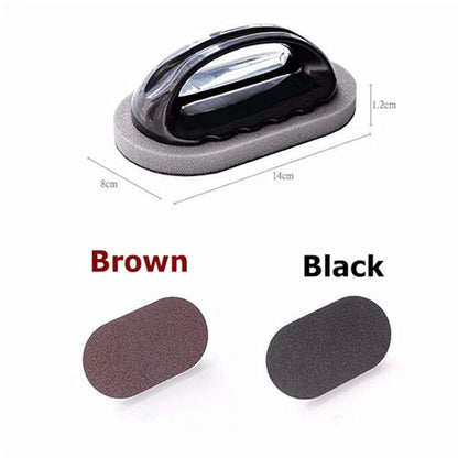 Emery Sponge Brush Eraser Cleaner Rust Cleaning Tool Kitchen Tool Sink Pot Bowl Scrubber Handle Grip (Black)